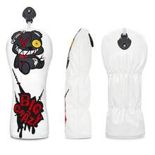 White Pirate One-Eyed Bear Golf Wood Club Set, Suitable For Hybrid Driver Wood, Turf Wood Cover, Golf Accessories, Golf Supplies - White - View 4