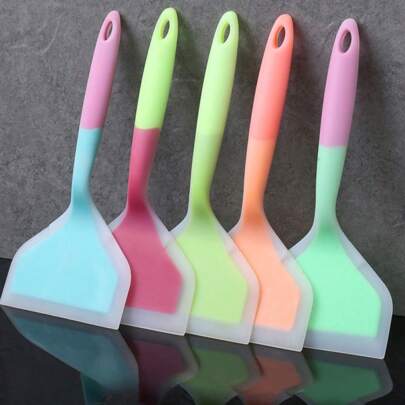 1PCS Anti-Scald Silicone Spatula, Pancake Spatula, Non-Slip Transparent Handle High-Temperature Resistant Spatula, Kitchen Tool, Family Dinner Supplies, Christmas Party Supplies