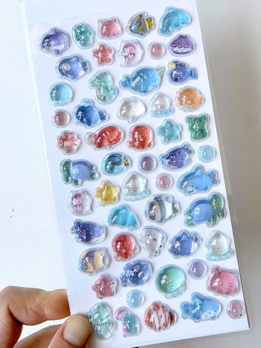 1pc Transparent Cartoon Decorative Sticker, Can Be Used To Decorate Stationery, DIY Notebooks - one-size - View 1