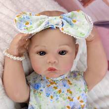1pc Soft Cloth Body Half Glue Simulation Dolls 46cm Pink Dress Cute Reborn Doll Playing House Accompanying Toys Birthday Gifts