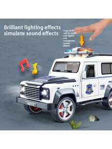 1pc Simulation Inertia Sound And Light City 110 Police Vehicle Off-Road Vehicle Security Vehicle Children Boy Toy Car Model,Back To School