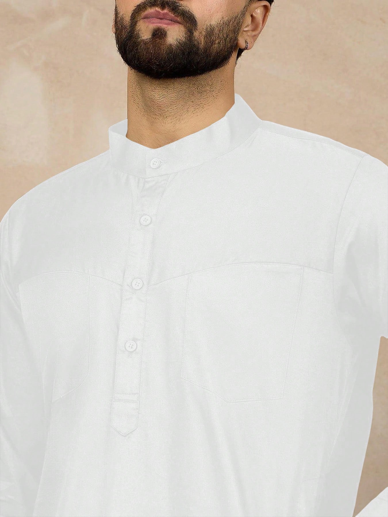 ثوب رجالي كاجوال أحادي اللون للارتداء اليومي، ذو ي...