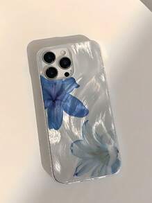 غطاء هاتف مقاوم للصدمات من مادة TPU مطبوع بنقشة الريش والزهور، متوافق مع هواتف أبل 16، 15، 14، 13، 12، 11 برو ماكس، مقاوم للماء ومقاوم للخدش وللسقوط، قطعة واحدة