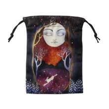 Double-Sided Kitten Print Polyester Tarot Card Pouch (18x13cm), Drawstring Storage Bag For Cards, Crystals & Holiday Gifts