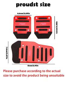 3pcs Universal Auto Brake Accelerator Foot Pedal