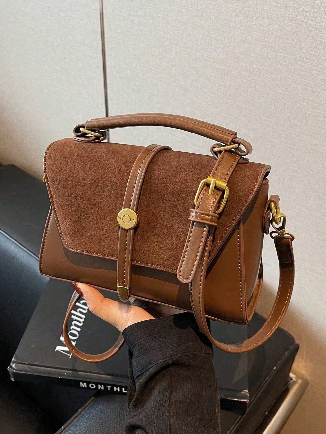 حقيبة يد جديدة بتصميم معدني كلاسيكي للزينة، حزام ك...