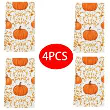 2/4/6/48 pièces Serviettes de cuisine/Essuie-mains souples à motif citrouille, multi-usages, séchage rapide, chiffons à vaisselle, convient pour la cuisine, les célébrations, les mariages, la décoration et plus encore