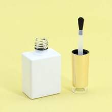 1pc 10ml Empty Spray Painting Electroplating White Square Glass Nail Polish Bottle Reusable For Paint Repair Bottle Glue Brush Bottle - White - View 3