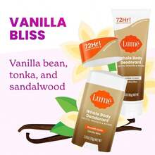 Lume Whole Body Deodorant - Invisible Cream Tube And Solid Stick - 72 Hour Odor Control - Aluminum Free, Baking Soda Free, Skin Loving - 30 Ounce Tube And 26 Ounce Solid Stick Bundle (Vanilla Bliss) - Vanilla Bliss - 查看 3