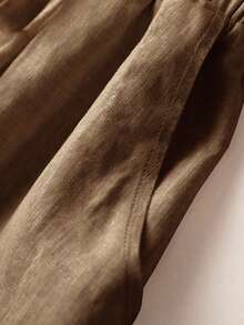 Women's Casual Linen Ruched Waist Pocket Shorts, Spring/Summer