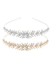 1件/2件装时尚水晶皇冠发箍，华丽闪亮的新娘头饰，适合女性/女孩婚礼/活动/派对/生日/宴会服装配饰，情人节配饰