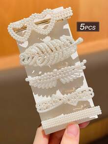 Bộ 5/10/15/30 chiếc kẹp tóc nữ màu be, thời trang và thanh lịch, đính ngọc trai giả, nhiều kiểu dáng kết hợp, phù hợp sử dụng hàng ngày, được đề xuất làm quà tặng phụ kiện tóc cho nữ, kẹp càng cua, kẹp tóc, kẹp tóc cài, kẹp tóc hình cá sấu, phụ kiện đội đầu, ghim cài tóc, quà tặng Ngày của Mẹ - Nhiều màu - Xem 21