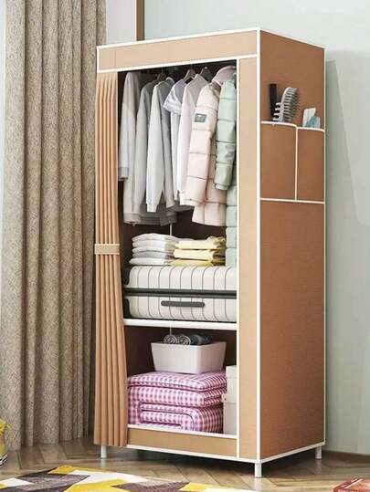 Armario de tela sencillo, mueble organizador portátil ligero fácil de instalar, solución de almacenamiento para ropa dormitorio closet espacio pequeño plegable