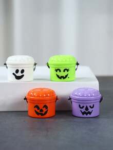 4pcs Halloween Candy Bucket Box Set, Halloween Candy Storage, Vintage Bucket Style Plastic Gift Candy Box Bag, Halloween Party Gift Packaging Box, Halloween Decorations, Halloween Home Decor, Room Decor, Halloween Table Decor, Cute Ghost Face "Trick Or Treat" Candy Gift Box Mini Bucket, Halloween Party Favors, Halloween "Trick Or Treat" Party Table Decor Supplies, Cute Halloween Table Centerpiece - Halloween Cute Bucket - View 6