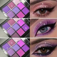 2pcs Blue Purple Eyeshadow Palette Set, Shimmer Glitter & Matte Shades, Enchantress Blue & Purple Violet Color Tone, Waterproof, Highly Pigmented, Smokey Sparkling Pressed Glitter, Colorful Party Stage Makeup For Music Festival - 彩色 - 查看 2