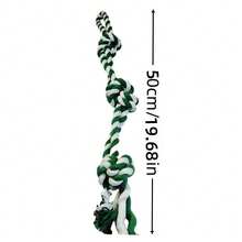 Large Dog Anti-Bite Tug Rope, Retriever Breed Tug Of War Toy, Dual-Strand Braided Chew Toy, Dental Cleaning + Separation Anxiety Relief - Multicolor - View 10