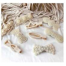 9-Piece Set,Hair Clip,French Style Pearl Hair Clip, Women's Korean Headwear, Side BB Clip, Cute Korean Version Hair Clip, Simple Duckbill Clip - 金色 - 查看 7