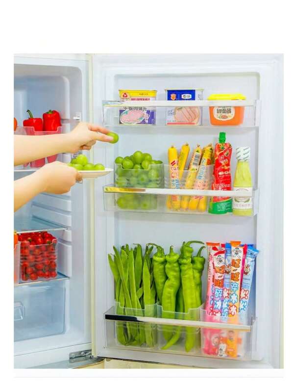 1/4pcs Refrigerator Side Door Storage Box, Egg & Ginger Preservation Box, Kitchen Freezer Organizer