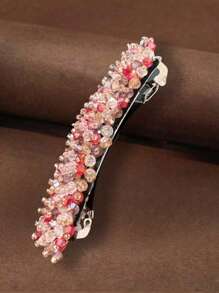 1 Stück handverzierte Haarspange mit glänzenden Strass-Steinen, stabil und nicht locker, für Dates und Partys, einfach zu stylen, Haarklammer, Haarspange, Haarclip, Haarschmuck