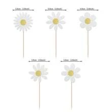 20 piezas de decoraciones para cupcakes con tema de margaritas, adecuadas para el 1er cumpleaños, decoraciones para cupcakes con margaritas, decoraciones para fiesta de baby shower con tema hippie bohemio de margaritas, decoraciones para pastel de 1er cumpleaños - Multicolor - Ver 3