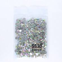1440pcs White AB SS3-SS30 Round Glass Rhinestone With Silver Bottom For Clothing And Accessories - White AB - View 26