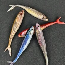 Avlcoaky 5件/套 12厘米 软塑料鱼饵 鲨鱼形游泳饵