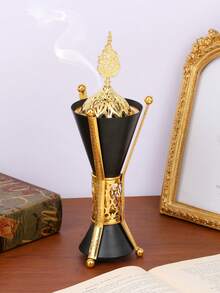 1 Peça/1 Conjunto Queimador de Incenso/Suporte de Incenso de Metal Leve e Luxuoso, Queimador de Incenso de Estilo Árabe do Oriente Médio, Pode Ser Usado Como Difusor de Aromaterapia, Queimador de Aromaterapia, Usado na Decoração Doméstica, Quarto, Sala de Estar (Como Peça Central), Escritório, Lugar de Ioga e Festa, Criando uma Atmosfera Elegante. Também Pode Ser Usado para Decoração da Casa. Este Queimador de Aromaterapia é o Presente Ideal para Feriados