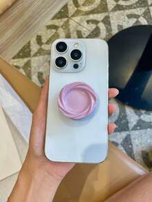 圆形板式粘合手机支架，DIY 手机支架兼容所有手机，强力粘合支架兼容 、Android 手机，生日、家人、朋友的礼物推拉式手机握把手机配件