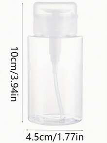 1pc Transparent Nail Polish Remover Bottle With Air Pump, Push-Down Lockable Dispenser, Portable Makeup Remover Storage Bottle, Cosmetic Organizer, White - Travel Accessory - Multicolor - View 6