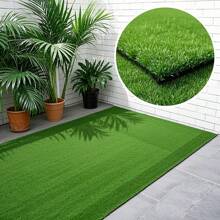 高品质高密度人造草坪垫 - 轻松打造完美绿色景观，适用于室内/室外，是庭院、游乐场、户外花园和阳台装饰以及家居装饰的理想之选。 - 綠色 - 查看 3