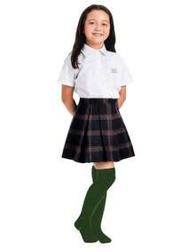 Don Calcetin Calceta escolar Camila niña 3 pares algodón alta calidad uso diario ajuste perfecto y antideslizante accesorio versátil para temporada de Halloween ideal para completar looks escolares y temáticos - Verde - Ver 2