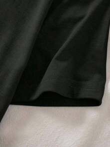 Camiseta sencilla y a la moda para mujer , adecuada para el verano. - Negro - Ver 4