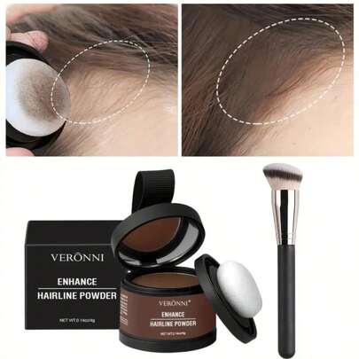 VERONNI Hairline Shadow Powder Kit With Brush, Instantly Conceal Hairline And Hair Root, Waterproof Hairline Powder Filler For Natural Look