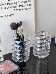 Acrylic Makeup Brush Holder, Transparent Makeup Brush Display Stand, Makeup Brush, Lipstick And Eyebrow Pencil Storage Box, Vanity Desk Organizer, Beauty Tool Storage Box, Makeup Brush Accessories, Beauty Tool Accessories - Multicolor - View 2