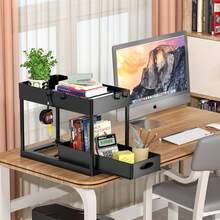 Sink-Under Storage Rack 2-Piece Set, Two-Tier Kitchen Cabinet Storage Rack, Double-Layer Sliding Cabinet Basket Storage Drawer, Multi-Functional Bathroom Collection Basket In Black, Suitable For Bathroom And Kitchen Countertop Storage Rack, Comes With 8 Hooks And 4 Baskets - 2 Black - View 10