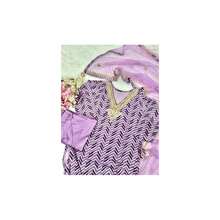 Lilac Chanderi Salwar Suit Organza Dupatta UK Next Day - Multicolor - View 4