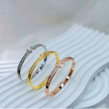 1pc Zirconia Letter Bracelet, Minimalist Delicate Design Women Bracelet, Perfect Gift For Valentine's Day, Mother's Day