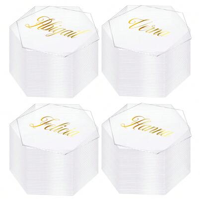100 Pcs Clear Acrylic Place Cards Acrylic Name Cards Acrylic Table Number Card Blank Acrylic Name Plate Acrylic Seating Chart Cards Sign For Wedding DIY Table Setting Banquet Party
