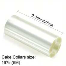 1Roll/2Rolls Acetate Roll Cake Collar, Clear Cake Decorating Strips, 5/10m Length For Baking Surrounding Edge Decorating