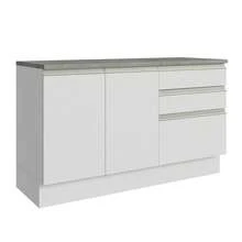 Mueble Modulo Para Baño Gabinete Lavabo Madesa 140cm Color Blanco - Blanco - Ver 10