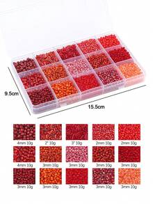 3 Hộp 15 Ngăn đựng hạt cườm trang trí, dùng để làm đồ thủ công, vòng tay, vòng cổ, đồ trang sức (Màu tím + xanh lá + đỏ) - Tím + Xanh lá + Đỏ - Xem 4