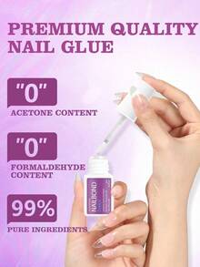 Extra Strong Brush-On Nail Glue For Acrylic Nails, Nail Tips & Press-On Nails (8ml) With File For Glue-On Fake Nails, Fix Broken Nail Repair. Acrylic Nail Glue Nail Bond Nail Glue Gel - 1PC - Xem 6