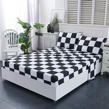 Best Season 4 Piece Bed Sheet Set - Full Size - Soft Microfiber Bedding Sheet Set, Deep Pocket, Stain, Fade & Wrinkle Resistant (Plaid Black & White), Luxury Comfortable - 黃白格子圖案 - 查看 10
