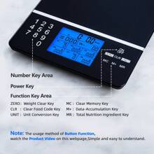 Ernährungsskala, digitale Lebensmittelwaage für Gewichtsverlust, Kalorienzähler Waage, Essensvorbereitungswaage und Gewichtsverlust Waage (Batterien nicht enthalten)