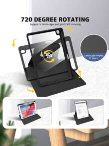 1 Pieza, Funda protectora de iPad de acrílico transparente cristalino con carcasa dura y silicona gruesa anti-colisión con función de encendido/apagado automático, ranura para bolígrafo, anti-caída y delgada, adecuada para iPad 10th/9th, Pro 11 2024/iPad 11 2025, cubierta no magnética, económica y práctica, con diseño hueco en la parte posterior para ver el logotipo, accesorio de funda protectora esencial para oficina y estudio