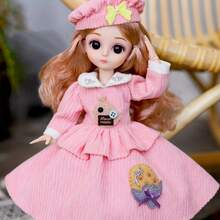 1PC 30cm/11.8inch Doll Set, Comes With Clothes, Shoes, And Accessories, Girl Toy Surprise Doll With Dress Fashion Pink Party Gift For Birthday, Exquisite Makeup, The Ideal Choice For Christmas And Halloween Gifts