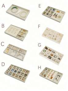 Khay trưng bày trang sức nhung 6 trong 1, hộp đựng trang sức dung lượng lớn, hộp đựng trang sức chia ngăn độc lập, giá đựng trang sức nhiều ngăn tối giản, ngăn kéo xếp chồng được dùng để đựng bông tai, dây chuyền, vòng tay, lắc chân, nhẫn, kẹp tóc, băng đô, v.v. Thích hợp cho du lịch, mùa tựu trường, trang trí phòng. - Màu be - Xem 26