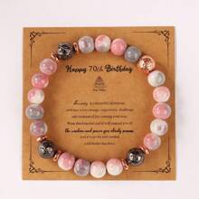 （手工串珠，有一些瑕疵和不平整）送给她的60岁、70岁、50岁生日礼物，妻子串珠手链（带卡片），8毫米串珠，送给夫妇的80岁生日礼物，妮妮、吉吉、奶奶、娜娜，送给60岁以上老年妇女的50岁礼物，孙女，感恩节