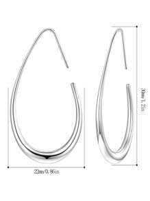 Elegant Stainless Steel Hollow Water Drop Design Hoop Earrings, Suitable For Women Casual Wear