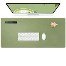 60 x 35 厘米真皮桌垫，真皮鼠标垫，电脑键盘一体式桌垫，大号鼠标垫，笔记本电脑游戏桌垫，高端桌垫，真皮书写学习防污清洁桌面，防滑护眼真皮桌垫，大号鼠标垫，防滑桌垫，防水PU真皮桌面保护垫，书写垫，适用于办公室和家庭（浅紫色）